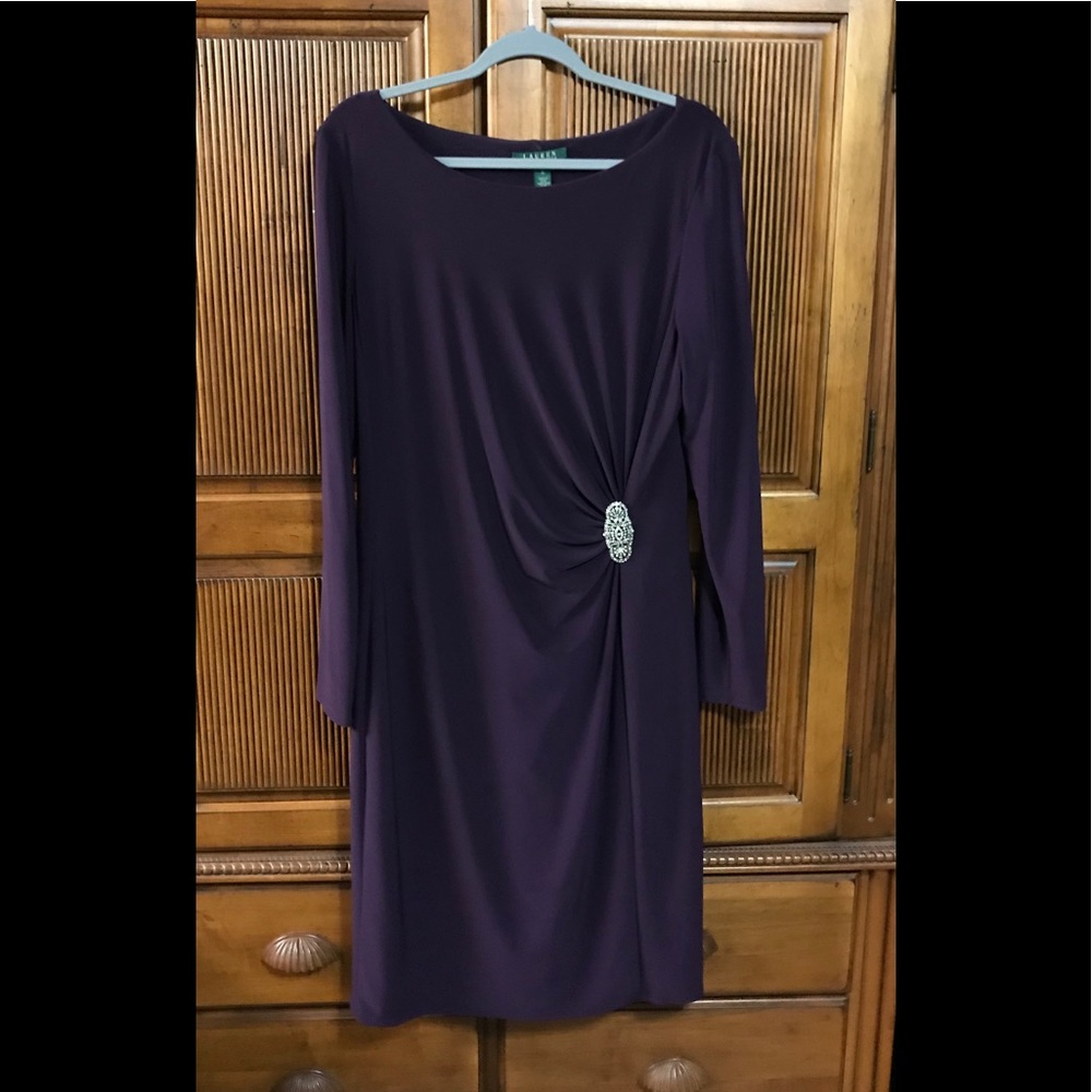 Lauren Ralph Lauren dress with brooch size 16